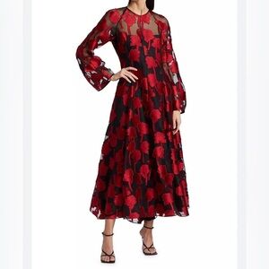 NWOT Lela Rose Red Black Dress